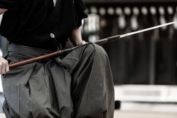 槍を持った侍（Samurai holding japanese spear）