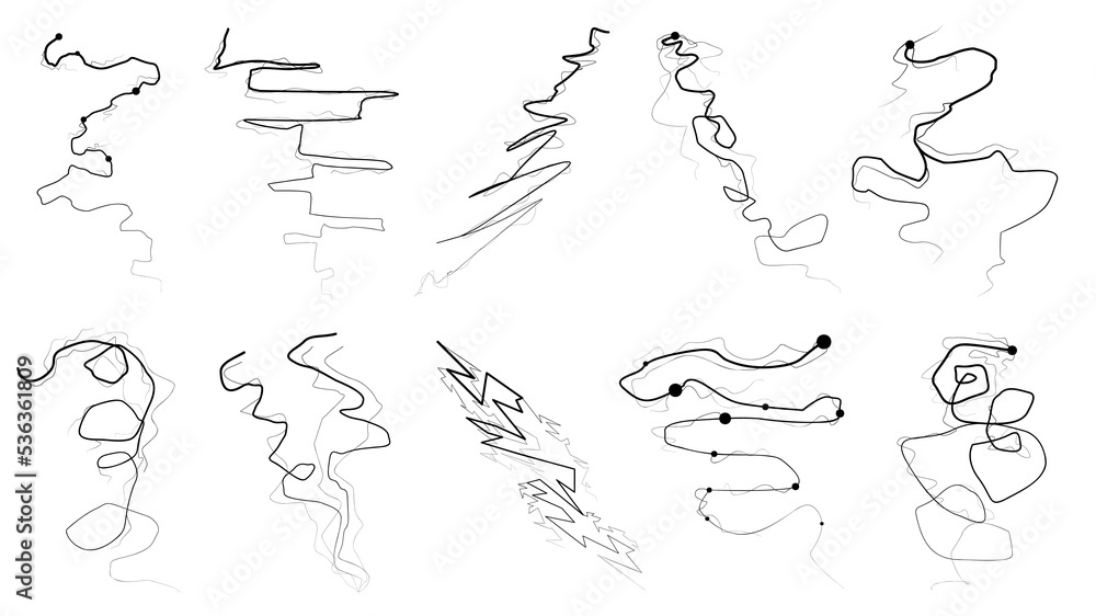 Poster set black outline simple line abstract collection lightning thunderstorm abackground light and shine