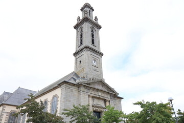 Fototapeta na wymiar L'église saint martin, vue de l'extérieur, ville de Morlaix, département du finistère, Bretagne, France