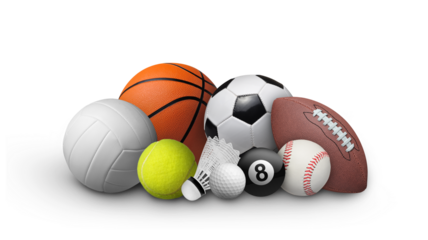 Set of balls isolated on white background