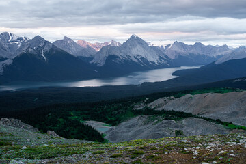 A vast mountain landscape in the Canadian rockies