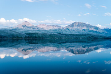 Fototapeta na wymiar a blue hour landscape in Glacier National Park in Montana