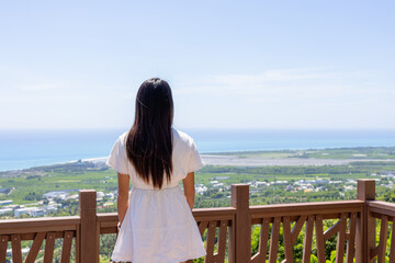 Woman enjoy the scenery sea view