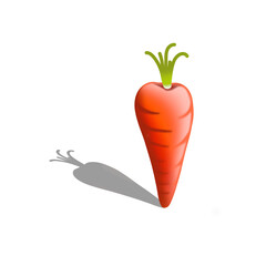 carrot illustration on a white background. carrot healthy food organic icon Isolated and flat illustration.