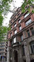 Building, trees at hamburg, germany