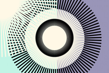 Abstract light blue and yellow circular pattern