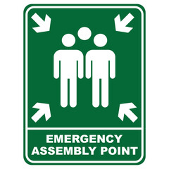 assembly poin vector signboard isolated on white background,evacuation meeting place sign.