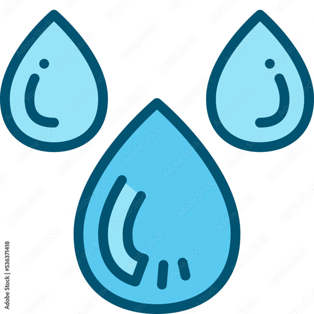 Wall mural rain drop two tone icon