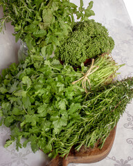 fresh parsley in a bowl, plant, herb, food fresh, leaf