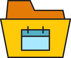 folder and calendar icon