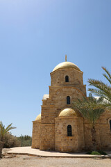 Fototapeta premium details of saint john baptiste church near jordan river