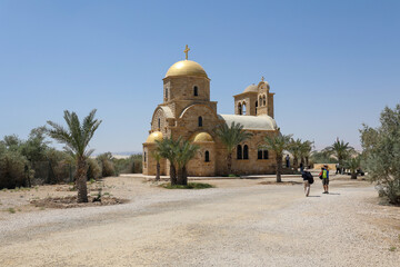 tourists visiting saint john baptist church near jordan river