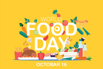 World Food Day illustration vector. social media, banner , poster , Flyer and related with food
