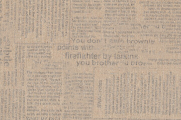 Linen with vague newspaper print. Meant as background