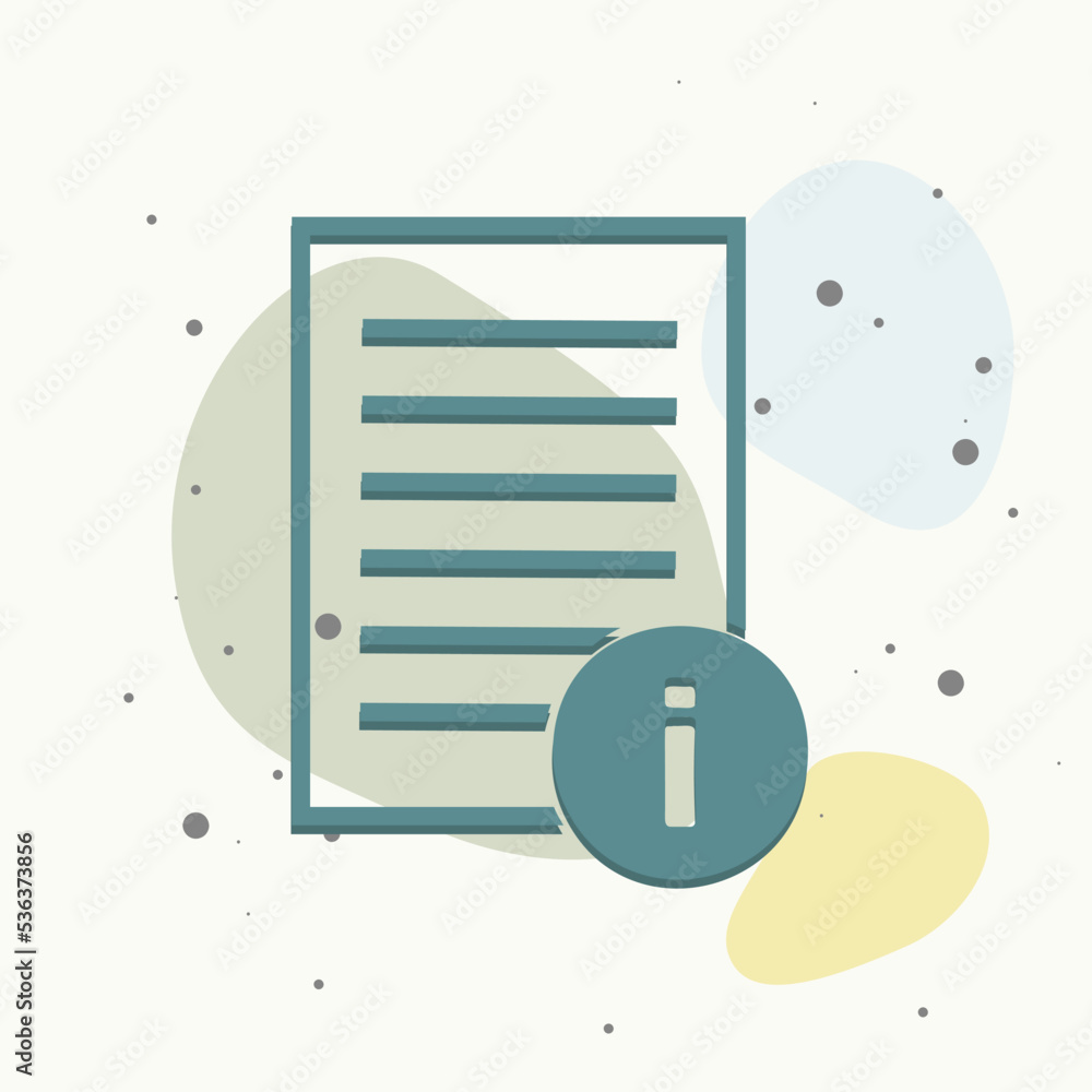 Poster vector document info icon on multicolored background.