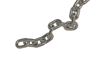 3d render realistic chain in chrome