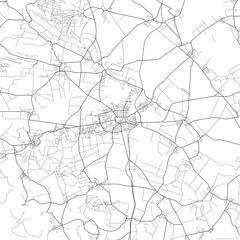 Obraz premium Area map of Prostejov Czech Republic with white background and black roads
