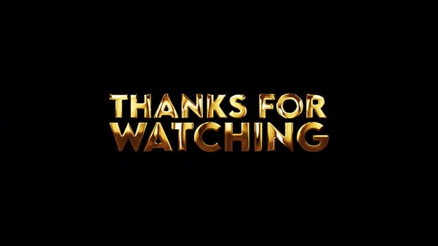 Golden Thanks For Watching Outro