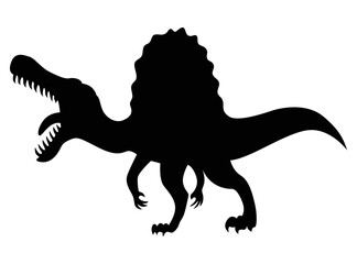Dinosaur silhouette. Dino monsters icon. Shape of real animal. Sketch of prehistoric reptile. Vector illustration isolated on white. Hand drawn sketch