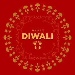 Happy Diwali lettering. Happy diwali greetings poster.