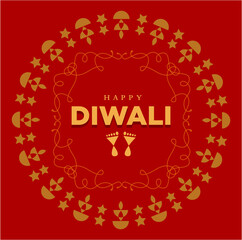 Naklejka na ściany i meble Happy Diwali lettering. Happy diwali greetings poster.