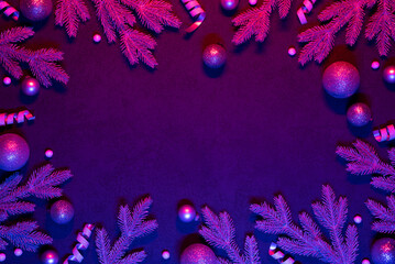 Christmas background in neon light