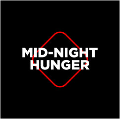 MId night hunger icon. MId night hunger lettering monogrsm
