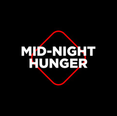 MId night hunger icon. MId night hunger lettering monogrsm