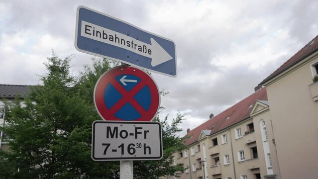 Einbahnstrasse transl. one way street sign in Germany