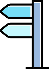 blue street signpost icon illustration