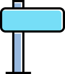 blue street signpost icon illustration