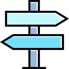 blue street signpost icon illustration