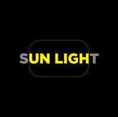 Sun Light lettering typography icon. Sun light typography.