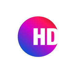 HD brand symbol icon. HD lettering icon.