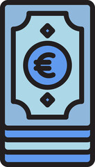stack of euro banknotes icon