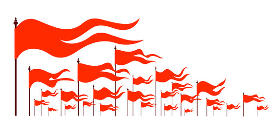 Orange Hindu Flags vector illustration. Bhagwa flags icon.