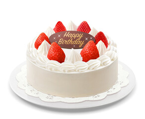 ホールケーキ バースデーケーキ イラスト リアル 