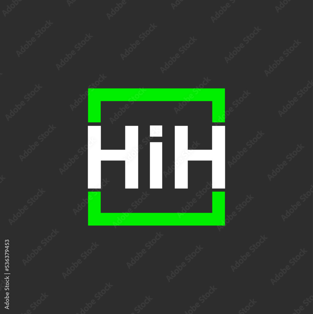 Wall mural hih company name initial letters monogram. hih icon.