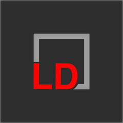 LD company name initial letters icon. LD square monogram.