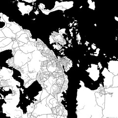 Area map of Stavanger Norway with white background and black roads