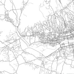 Fototapeta premium Area map of Stenjevec Croatia with white background and black roads