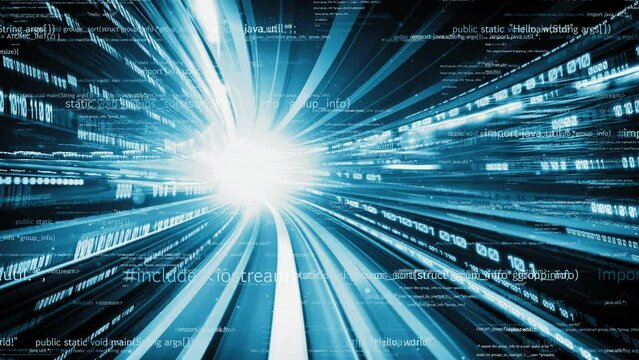 Software development, application programming code and tacit computer coding . Concept of smart digital transformation and technology disruption that changes global trends in new information era .