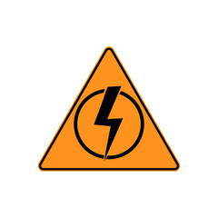 power outage,symbol without electricity.concept without electricity,triangular icon of electricity,isolated on the white background.