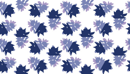Folk Vector Floral Tile. Blue Abstract Decoration. Carpet Hippie Bohemian. Lilac Mosaic Hand made. Blue Graphic Tapestry. 