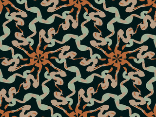 Floral ornament. Vector ethnic seamless pattern. Optical illusion print.  