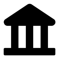 School Building Flat Vector Icon