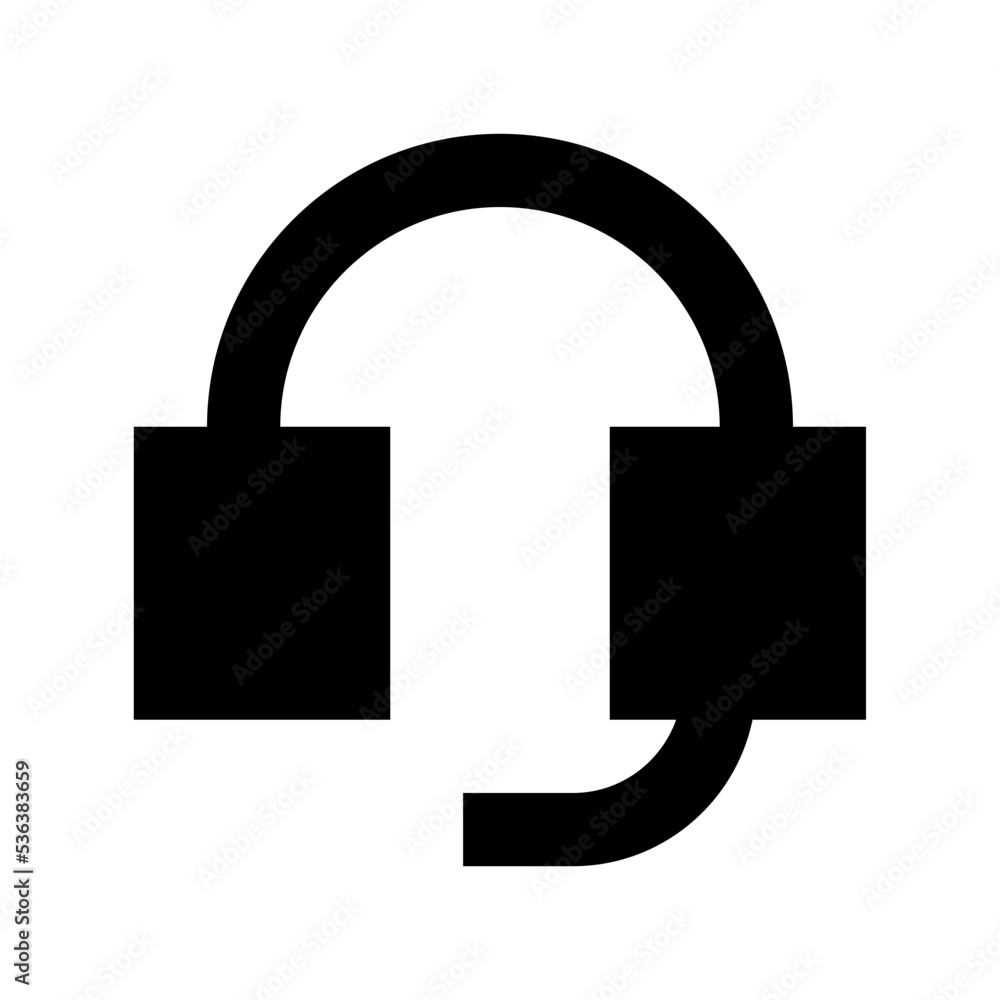 Canvas Prints headphones flat vector icon