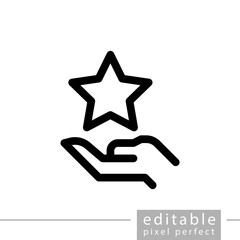 hand with star, editable, pixel perfect icon