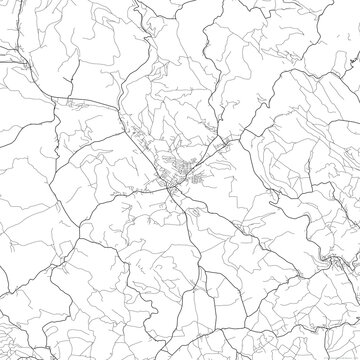 Area map of Trutnov Czech Republic with white background and black roads