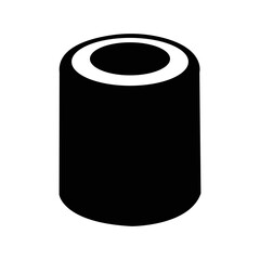 Mathematics formula cylinder icon | Black Vector illustration |